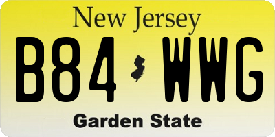 NJ license plate B84WWG