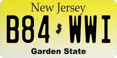 NJ license plate B84WWI