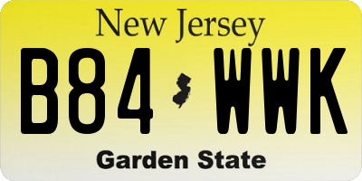 NJ license plate B84WWK