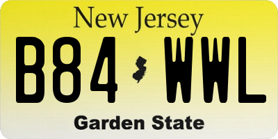 NJ license plate B84WWL