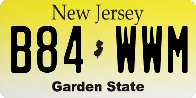 NJ license plate B84WWM