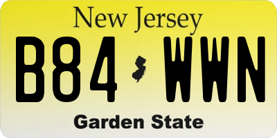 NJ license plate B84WWN