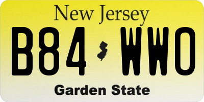 NJ license plate B84WWO