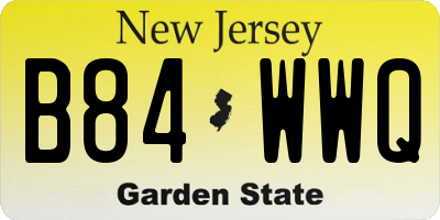 NJ license plate B84WWQ