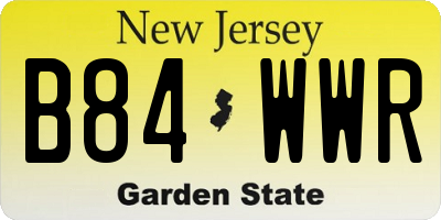 NJ license plate B84WWR