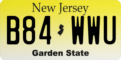 NJ license plate B84WWU