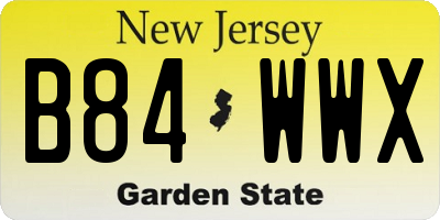 NJ license plate B84WWX