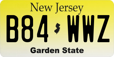 NJ license plate B84WWZ