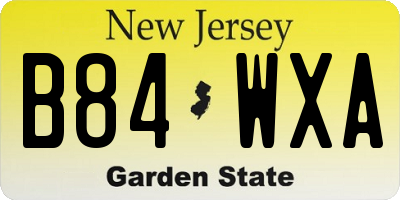 NJ license plate B84WXA