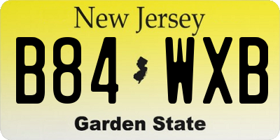 NJ license plate B84WXB