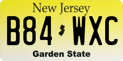 NJ license plate B84WXC