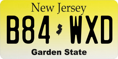 NJ license plate B84WXD