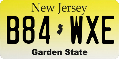 NJ license plate B84WXE
