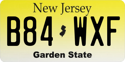 NJ license plate B84WXF