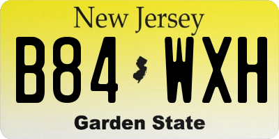NJ license plate B84WXH