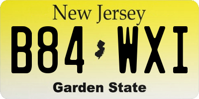 NJ license plate B84WXI