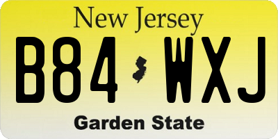 NJ license plate B84WXJ