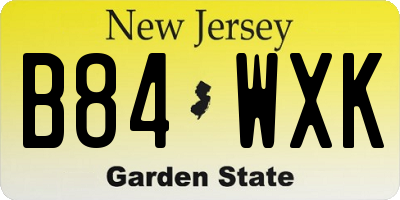 NJ license plate B84WXK