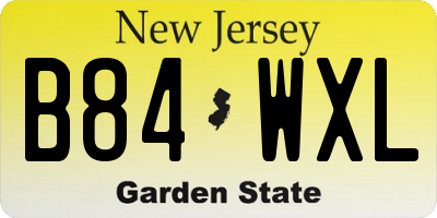 NJ license plate B84WXL