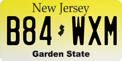 NJ license plate B84WXM