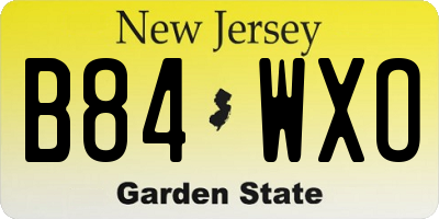NJ license plate B84WXO
