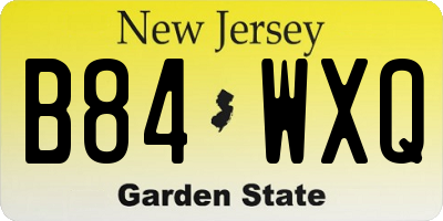 NJ license plate B84WXQ