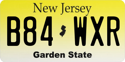 NJ license plate B84WXR