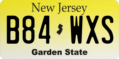NJ license plate B84WXS