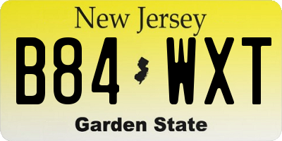 NJ license plate B84WXT