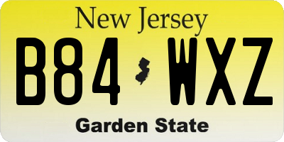 NJ license plate B84WXZ