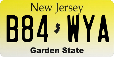 NJ license plate B84WYA