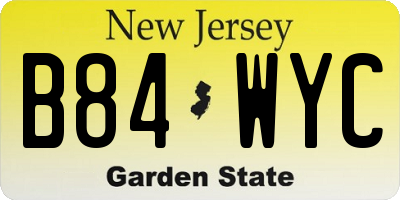 NJ license plate B84WYC