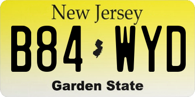 NJ license plate B84WYD