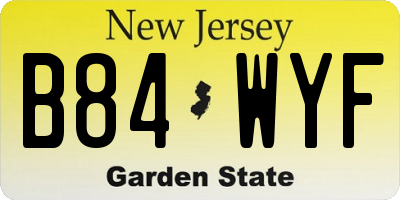 NJ license plate B84WYF