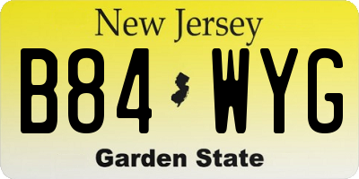 NJ license plate B84WYG
