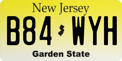 NJ license plate B84WYH