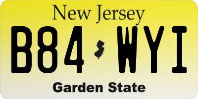 NJ license plate B84WYI