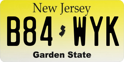NJ license plate B84WYK
