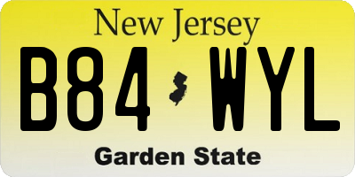 NJ license plate B84WYL