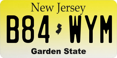 NJ license plate B84WYM