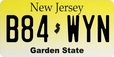 NJ license plate B84WYN