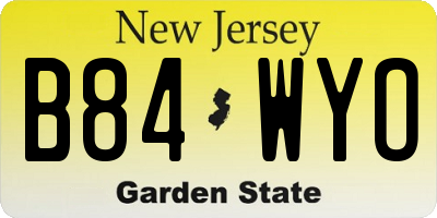 NJ license plate B84WYO