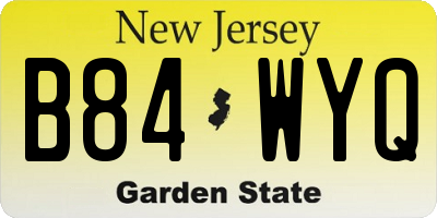 NJ license plate B84WYQ