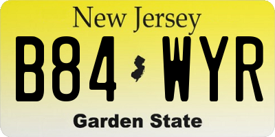 NJ license plate B84WYR