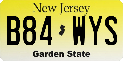 NJ license plate B84WYS
