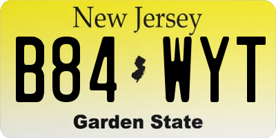 NJ license plate B84WYT