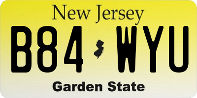 NJ license plate B84WYU