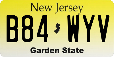 NJ license plate B84WYV