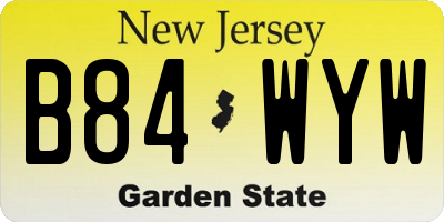 NJ license plate B84WYW