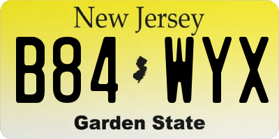 NJ license plate B84WYX